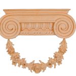 تاج خشب أويما شكل معماري مزين بغصن وردود