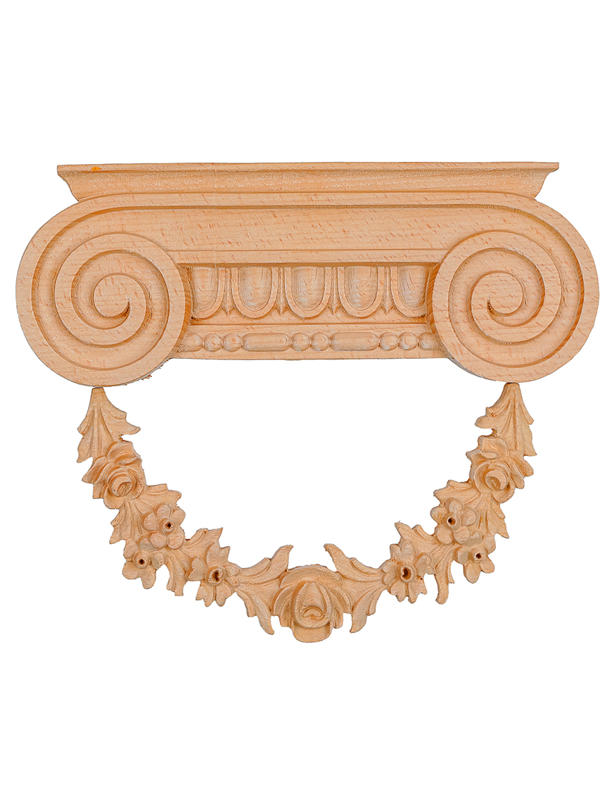 تاج خشب أويما شكل معماري مزين بغصن وردود